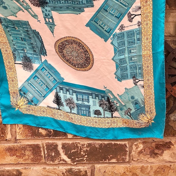 Historic El Paso Architecture Cecy Jones Pure Silk Scarf - Picture 7 of 9